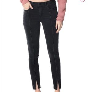 Joes black ankle slit jeans